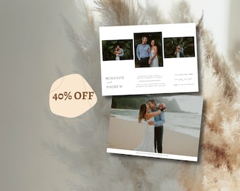 Modern Elopement Announcement Template, Wedding Reception Invitation, We Eloped Card, Minimalist Elopement Card with Photo