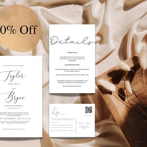 Minimalist Wedding Invitation Template. Elegant Wedding. INSTANT DOWNLOAD. Editable.
