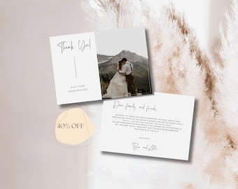 May include: A white thank you card with a handwritten message and a photo of a couple in a mountain setting. The card also includes the text "Thank You!" and "40% OFF".