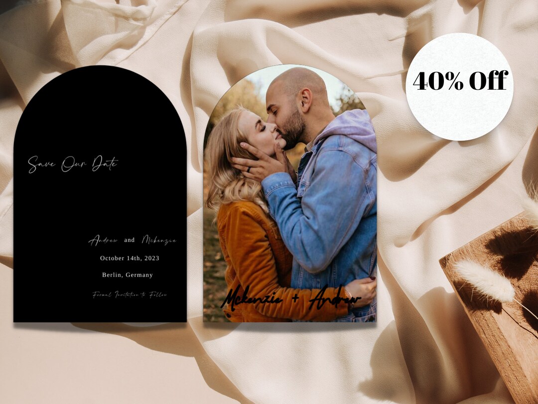 Modern Black Save the Date Template Modern Save Our Date - Etsy