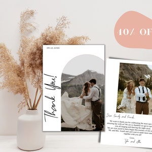 de remerciements pour photo de mariage moderne | de remerciement pour mariage minimaliste | de remerciement pour mariage bohème | Mariage minimaliste moderne