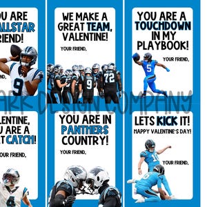 Panthers Valentines Cards - Printable Digital Download