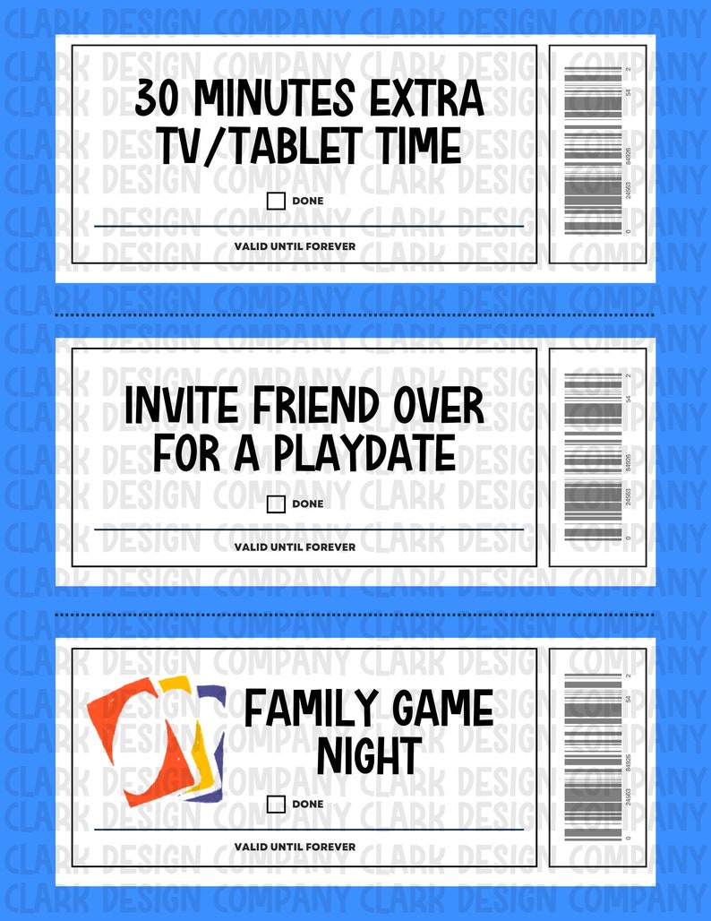 Kids Printable Rewards Coupon Book - Etsy