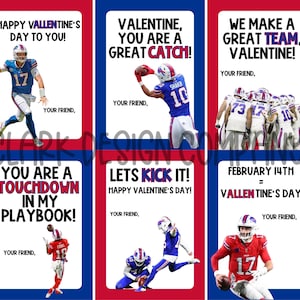 Bills Valentines Cards - Printable Digital Download