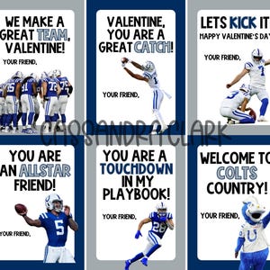 Cartões de Dia dos Namorados do Colts Football - Download digital para impressão
