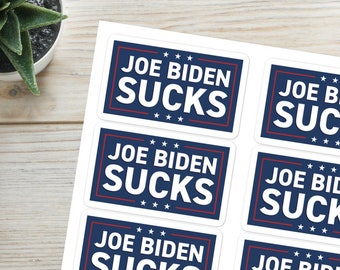 Joe Biden Sucks Sticker Sheet, Funny Political Stickers Set, Biden Sucks 10 ct. Pack, Patriotic Sticker Set, Gift Idea for Dad