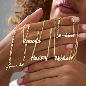 14K Gold Custom Name Plate Necklace, Dainty Minimalist Name Necklace, Personalized Name Necklace, Custom Jewelry, Christmas Gift for Mom