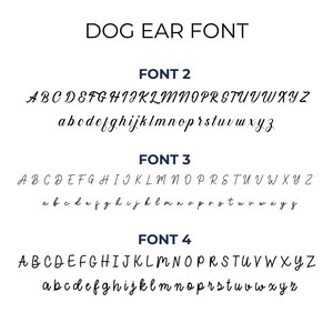 May include: A graphic showing three different fonts labeled "Font 2", "Font 3", and "Font 4". Each font shows the alphabet in uppercase and lowercase letters. The fonts are all handwritten and have a casual, playful style.