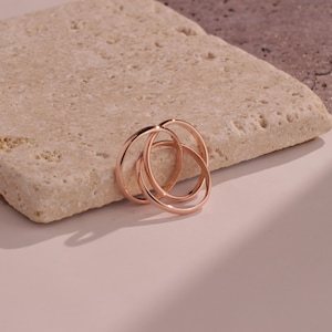 Anxiety Ring Set 3, Interlocking Fidget Rings, Dainty Spinner Rings, Worry Ring, Meditation Ring, Cross Ring, Christmas Gifts for Her