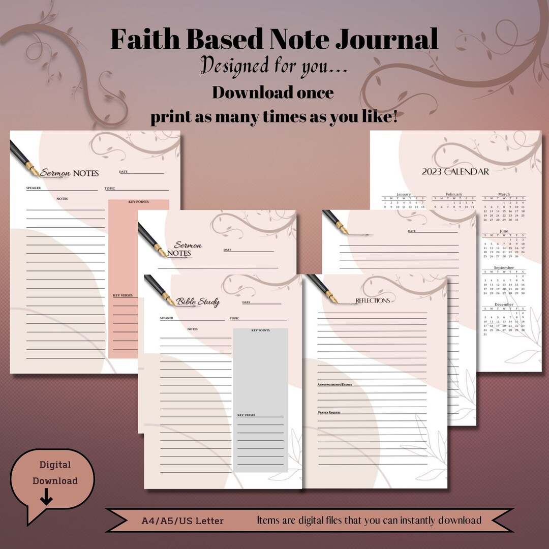 Printable Sermon Notes Church Note Bible Note Taking - Etsy