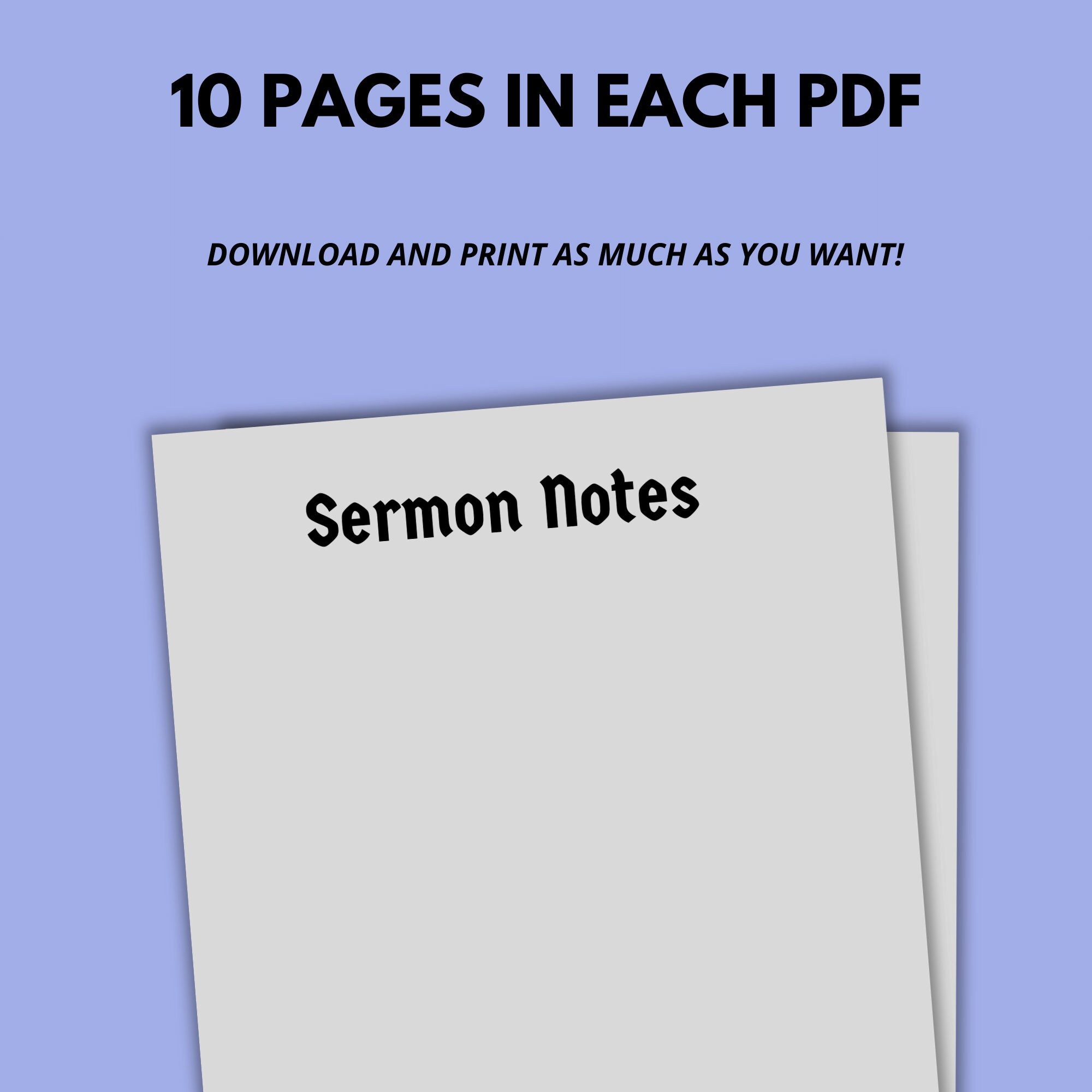 Printable Bible Study Journal, Printable Sermon Notes Journal ...
