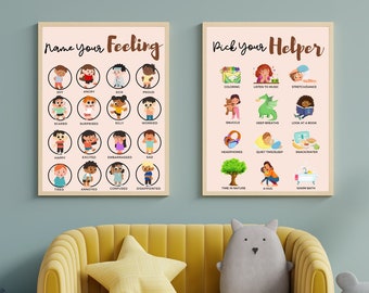 Kids Emotions Chart: Calming Corner, Feelings Poster (Digital Download)