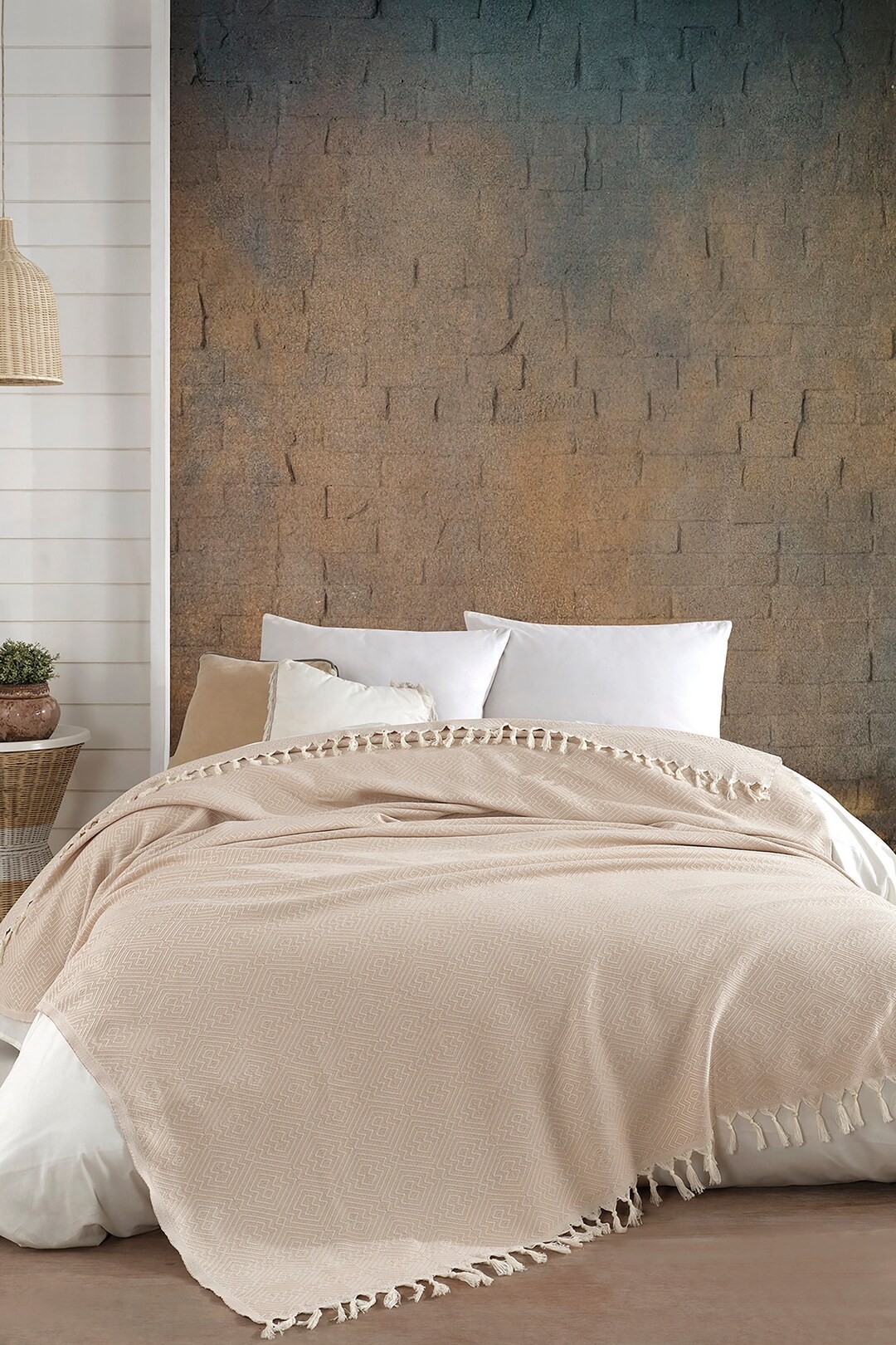 Turkish Blanket Throw, Woven Throw Blanket Couch, Bedspread Queen Size, Large Beach Blanket