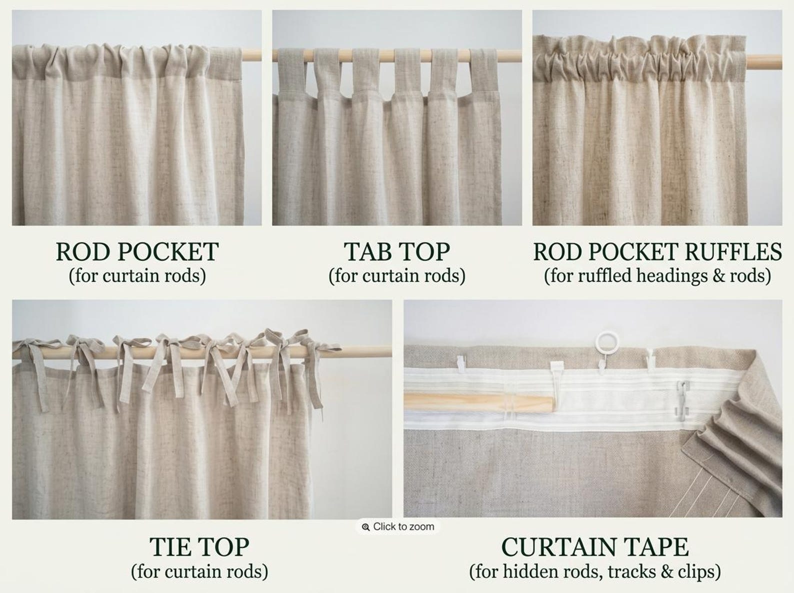 Green Striped Cotton Linen Cafe Curtains, Ruffled Light Filtering Window Treatments - 30" (76cm), 25"(64cm) Rod Pocket Ruffles