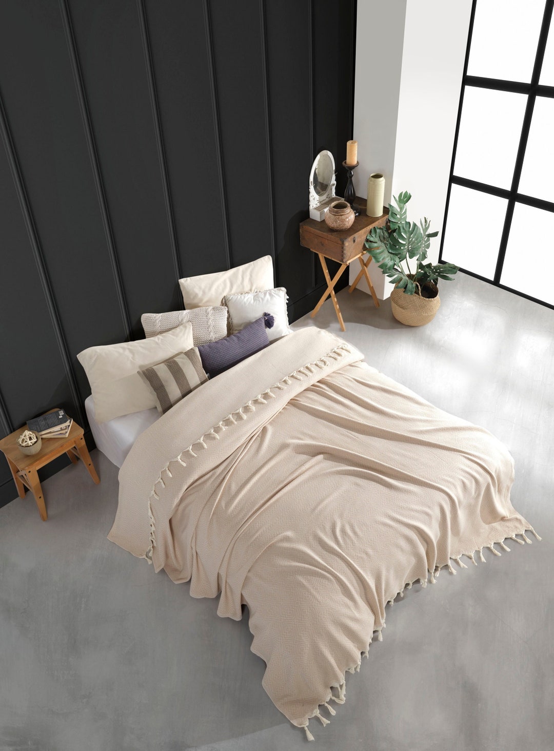 Hitit Turkish Throw Blanket Queen King Size Blanket Etsy