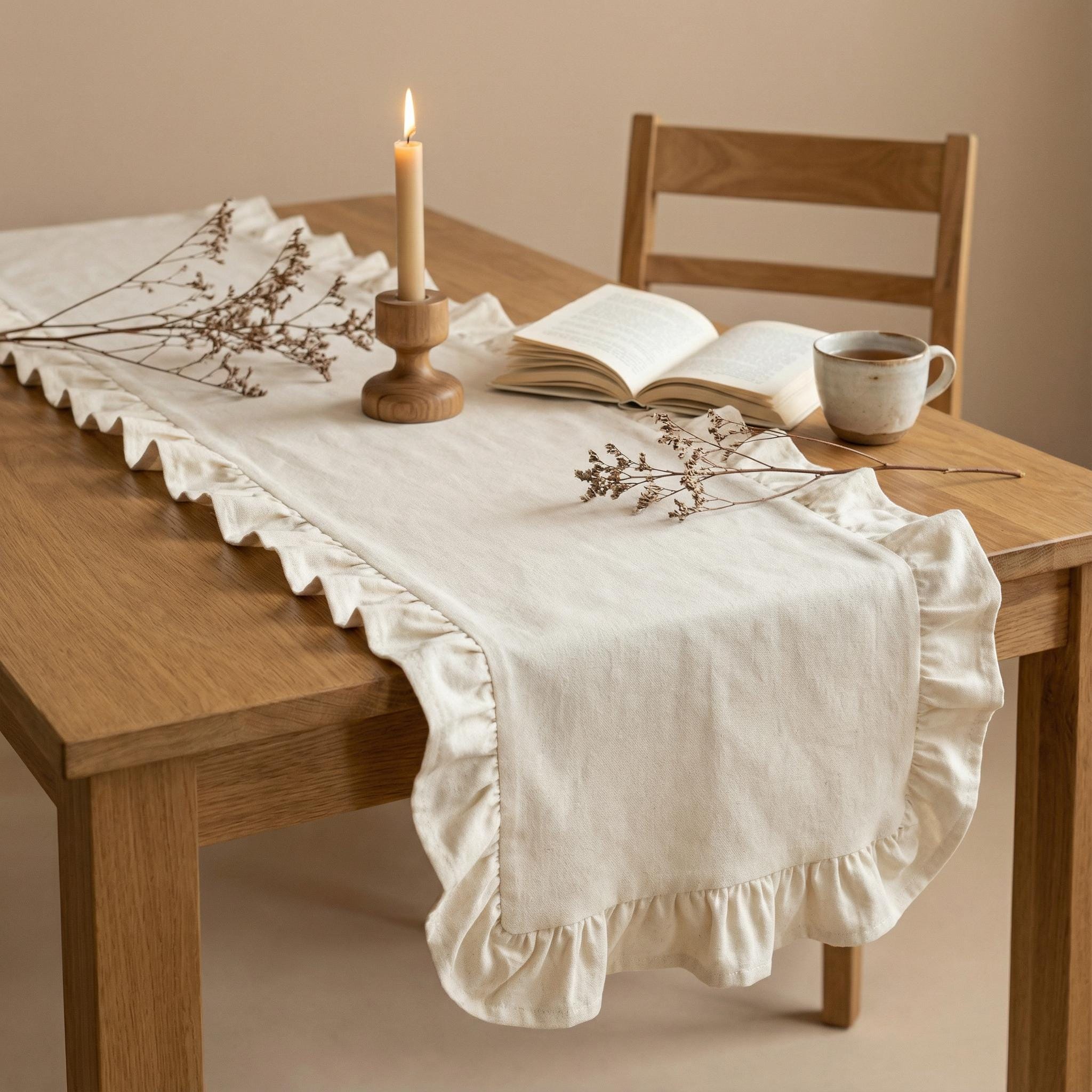 2 Runner Da Tavolo Con Note Musicali 181x33 Cm - Decorazioni Per Matrimoni E Feste A Tema, Poliestere Bianco