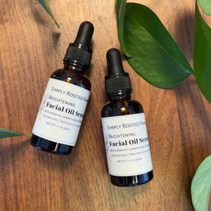 Brightening Facial Oil Serum // Natural Face Moisturizer // Rosehip, Carrot Seed, & Jojoba Oil
