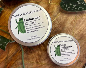 bug off lotion bar // solid lotion bar // natural insect repellent balm // child safe bug repellent //  travel lotion