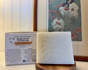 Beef Tallow Bar Soap // Homestead Soap // Grass-Fed & Finished Beef Tallow // Scented with Pure Essential Oils