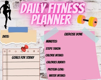 Digital, downloadable, fitness planner for students