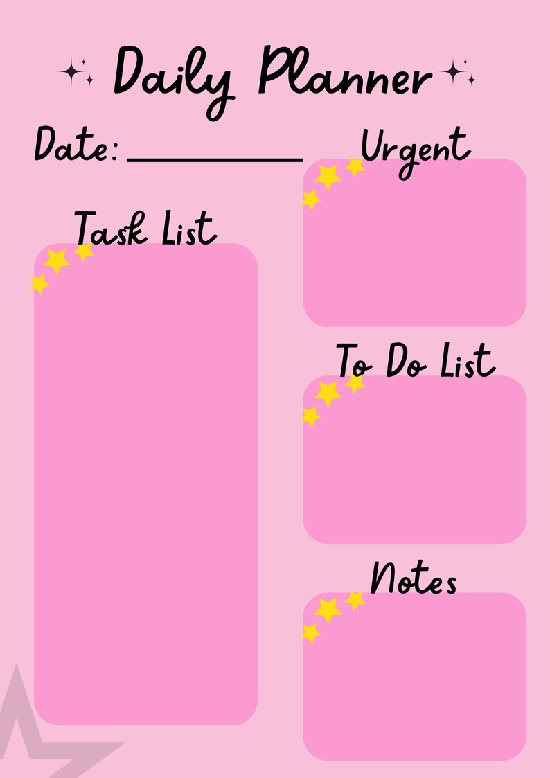 Daily Task Pink Pink Daily Plannera - Etsy