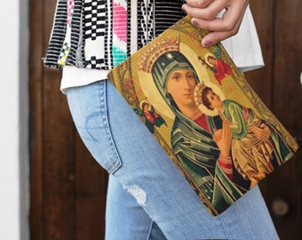 Nuestra Señora del Perpetuo Socorro, Bolsa Grande para Rosario, Monedero para Accesorios Religiosos, Estuche para Íconos Católicos