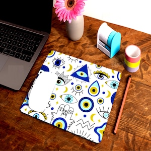 Evil Eye Mouse Pad: Vibrant Desk Decor, Protective Amulet