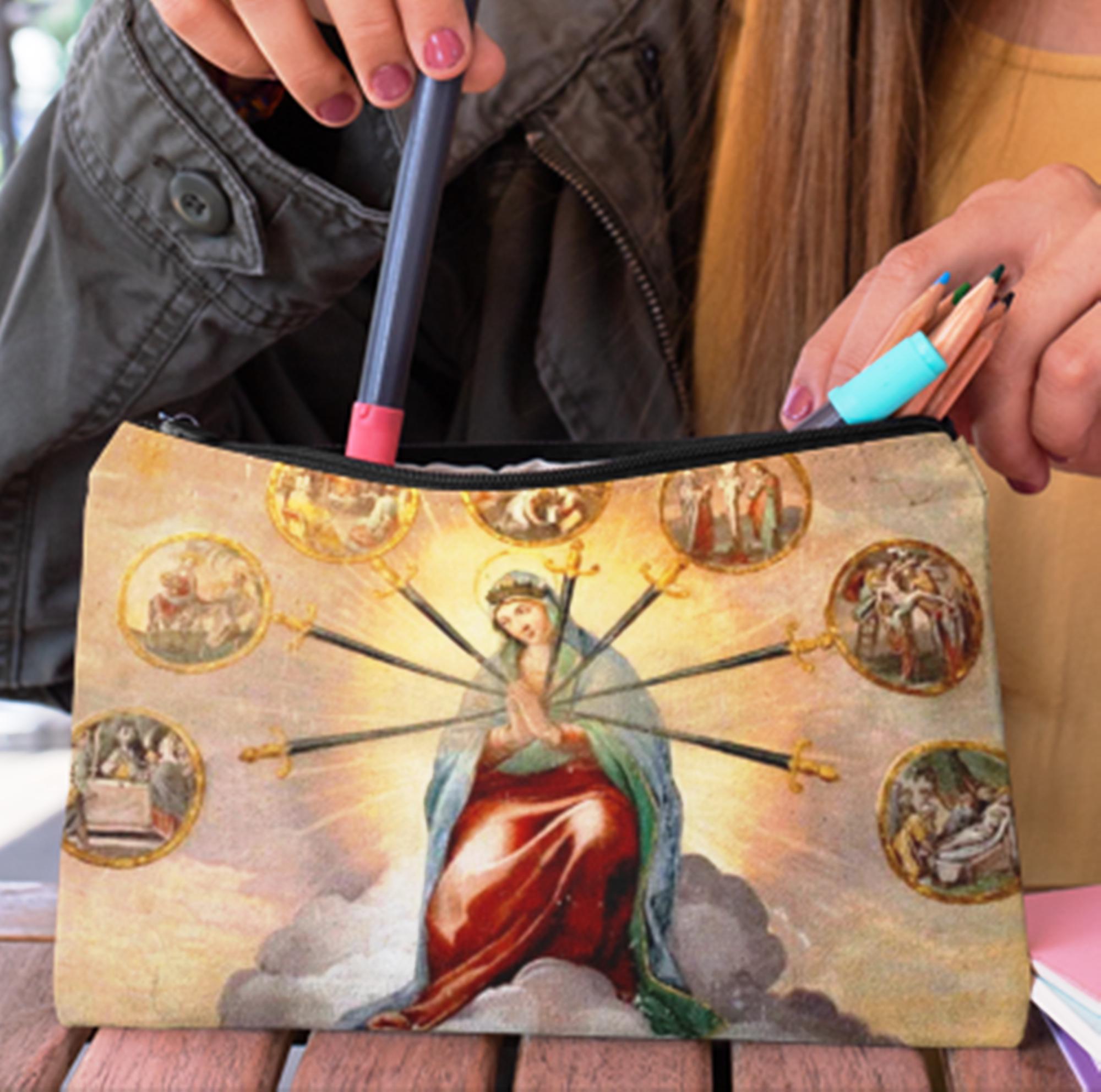 Our Lady of Sorrows Rosary Pouch : Religious Catholic Gift, Bible Bag ...