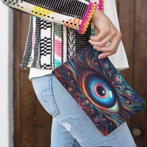 Evil Eye Zipper Pouch: Turkish Cosmetic Bag, Pencil Case (30 cm)