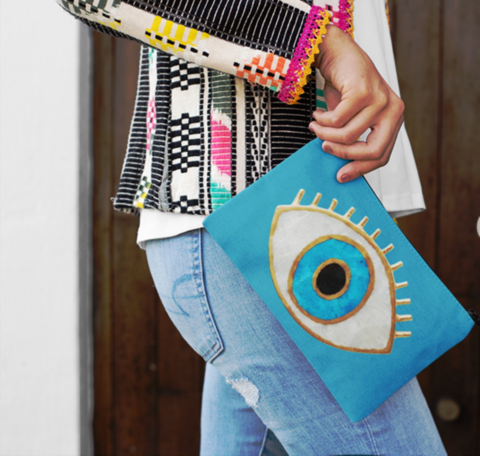 Turkish Evil Eye Wayuu Pouch/small bag – Indiartscollective