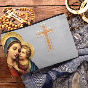 rosary pouch,
rosary case,
rosary purse,
lady of guadalupe,
rosary pouch zipper,	
catholic purse,	
prayer beads case,	
rosary icon case,	
religious gift,	
religious pouch,	
catholic gift,	
tapestry rosary case,
icon zipper pouch,