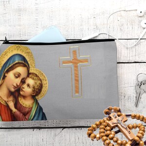 rosary pouch,
rosary case,
rosary purse,
lady of guadalupe,
rosary pouch zipper,	
catholic purse,	
prayer beads case,	
rosary icon case,	
religious gift,	
religious pouch,	
catholic gift,	
tapestry rosary case,
icon zipper pouch,