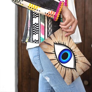 Evil Eye Cosmetic Bag: Boho Travel Zipper Pouch