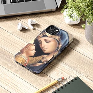 Heilige Maria und Jesus Tough iPhone Hülle - Religiöser katholischer christlicher Glaube Schutzhülle, Jungfrau Maria iPhone Zubehör,