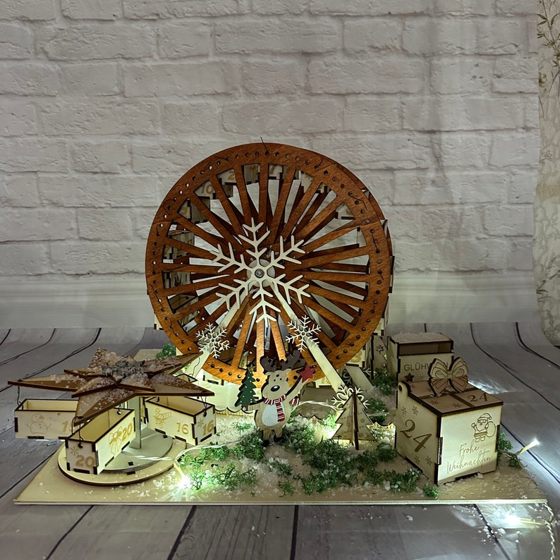 Laser Cut File, Digital Download, Advent Calendar Ferris Wheel for 3 Mm ...