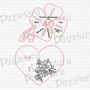 Laser Cut File, Geburtstagsgeschenk, Geldgeschenke, Happy Birthday, Digitaler Download Lasercutfile 3mm und 4mm