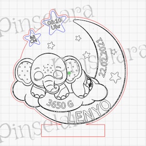 Laser Cut File, Night Light Baby Child, Acrylic Nursery Decoration Lasercut