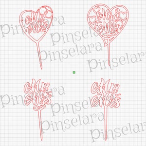 Laser Cut File, Caketopper Wedding Mr. & Mrs., Wedding Cake Decoration, Digital Download Lasercutfile
