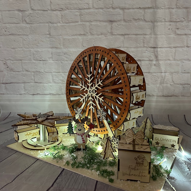 Laser Cut File, Digital Download, Advent Calendar Ferris Wheel for 3 Mm ...