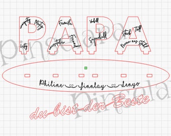 File tagliato al laser Papà sei il migliore con i nomi dei bambini Decorazioni per la tavola per la festa del papà Regalo per i genitori 4 mm