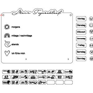 Laser Cut File, Tagesablauf Kinder, Mein Tagesablauf mit Wochentagen, Digitaler Download