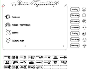 File tagliato al laser, Routine quotidiana per bambini, La mia routine quotidiana con i giorni della settimana, Download digitale