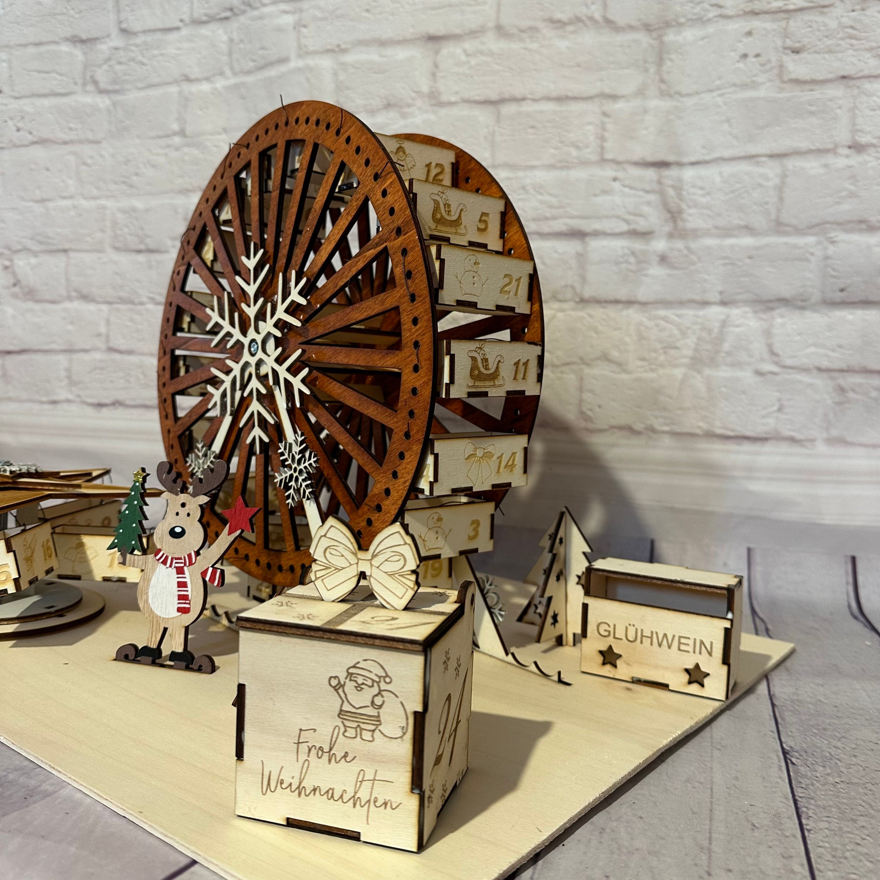 Laser Cut File, Digital Download, Advent Calendar Ferris Wheel for 3 Mm ...