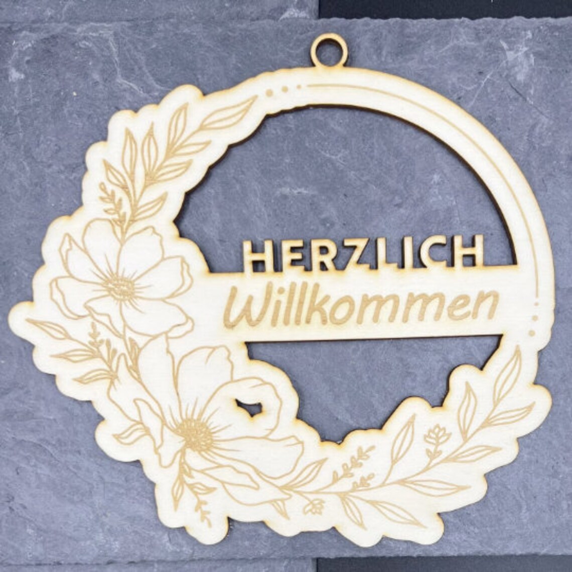 Laser Cut File, Herzlich Willkommen Schild, Türkranz, Familienschild, Familienbaum, Türschild