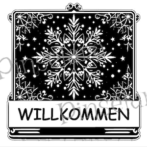 Laser Cut File, Herzlich Willkommen Schild, Türkranz, Familienschild, Familienbaum, Türschild, Willkommensschild