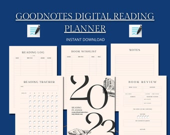 Goodnotes reading planner digital reading journal for Goodnotes reading reflection, Reading journal template for GoodNotes reading tracker