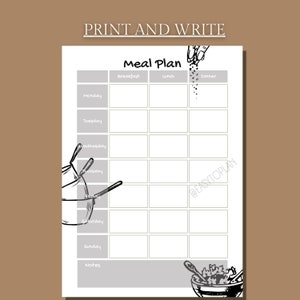 Meal Planner Printable, Weekly Meal Planner Printable, Meal Planner ...