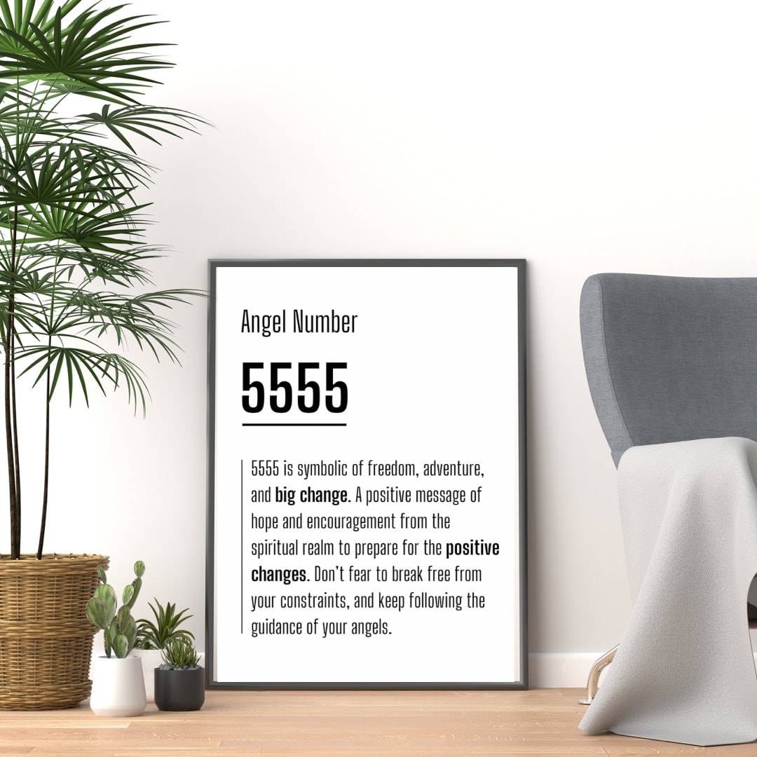 Angel Number 5555 Print Poster - Etsy