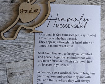 Cardinal Ornament, In Memory Ornament, Heavenly Messenger Cardinal Ornament, Memorial Car Charm, Grieving Gift, Sympathy Gift