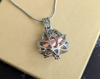 Lotus Flower Urn Pendant with Chain